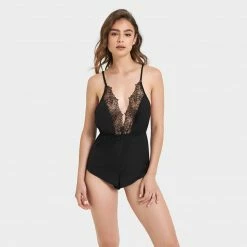 Bluebella Alanna Luxury Satin Teddy Black