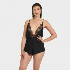 Bluebella Alanna Luxury Satin Teddy Black