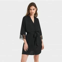 Bluebella Alanna Luxury Satin Kimono Black