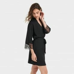 Bluebella Alanna Luxury Satin Kimono Black