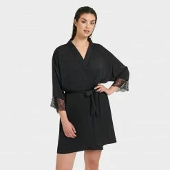 Bluebella Alanna Luxury Satin Kimono Black