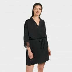Bluebella Alanna Luxury Satin Kimono Black