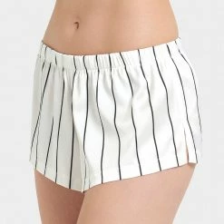 Bluebella Nightwear Alma Luxury Satin Short Pyjama Set White/Black