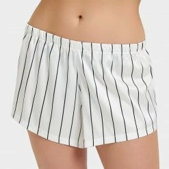 Bluebella Nightwear Alma Luxury Satin Short Pyjama Set White/Black