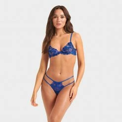 Bluebella Colette Thong Surf The Web Blue Lingerie