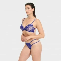 Bluebella Colette Thong Surf The Web Blue Lingerie