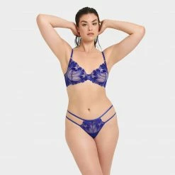 Bluebella Colette Thong Surf The Web Blue Lingerie