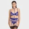 Bluebella Colette Suspender Harness Surf The Web Blue Lingerie