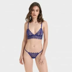 Bluebella Lingerie Grace Thong Surf The Web Blue