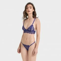 Bluebella Lingerie Grace Thong Surf The Web Blue