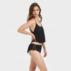 Bluebella Nightwear Layla Luxury Satin Cami And Short Set Black 16 Bluebella Nightwear Layla Luxury Satin Cami And Short Set Black