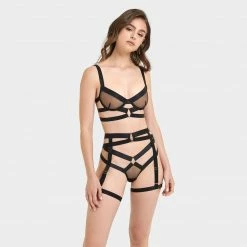 Bluebella Miriam Thigh Harness Black Lingerie