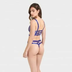 Bluebella Miriam ECO Thong Surf The Web Blue Lingerie
