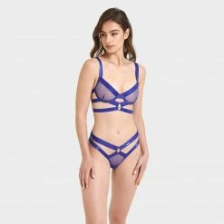 Bluebella Miriam ECO Thong Surf The Web Blue Lingerie