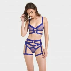 Bluebella Miriam ECO Thong Surf The Web Blue Lingerie