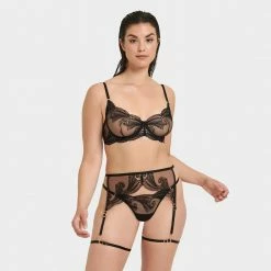 Bluebella Rafaela Thigh Harness Black Lingerie
