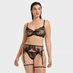 Bluebella Rafaela Thigh Harness Black Lingerie