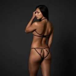 Bluebella Lingerie Valerian Open-Back Brief Black/Gold