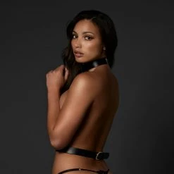 Bluebella Zadie Faux Leather Harness Black/Gold