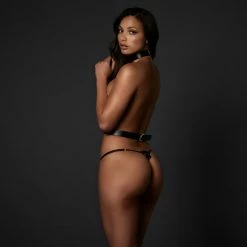 Bluebella Zadie Faux Leather Harness Black/Gold