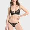 Bluebella Set: Alanna Black Bra & Thong