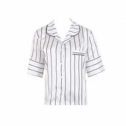 Bluebella Nightwear Alma Luxury Satin Short Pyjama Set White/Black