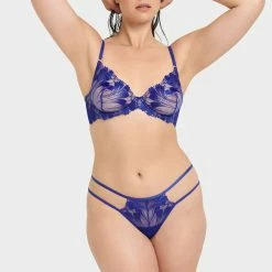 Bluebella Set: Colette Surf The Web Blue Bra & Thong