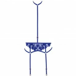 Bluebella Colette Suspender Harness Surf The Web Blue Lingerie