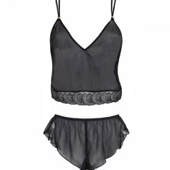 Bluebella Florence Crop Cami And Short Black Nightwear 14 Bluebella Florence Crop Cami And Short Black Nightwear
