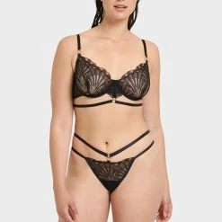 Bluebella Bra & Thong Set: Hallie Black 8 Bluebella Bra & Thong Set: Hallie Black