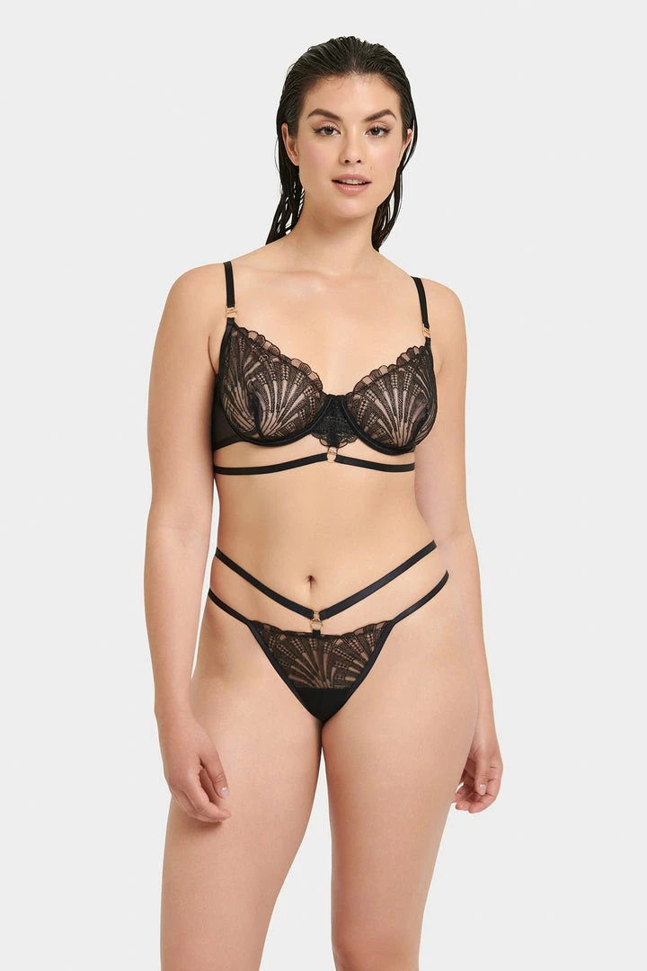 Bluebella Bra & Thong Set: Hallie Black 4 Bluebella Bra & Thong Set: Hallie Black