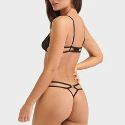 Bluebella Bra & Thong Set: Lana Black