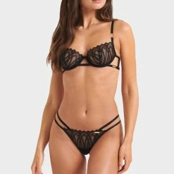 Bluebella Bra & Thong Set: Lana Black 7 Bluebella Bra & Thong Set: Lana Black