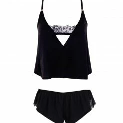 Bluebella Nightwear Layla Luxury Satin Cami And Short Set Black 14 Bluebella Nightwear Layla Luxury Satin Cami And Short Set Black