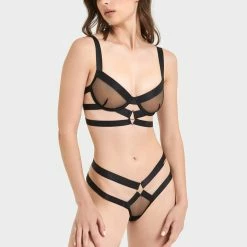 Bluebella Bra & Thong Set: Miriam ECO Black