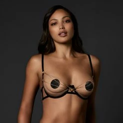 Bluebella Oriana Open Bra Black/Gold