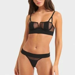 Bluebella Bra & Thong Set: Orla Black