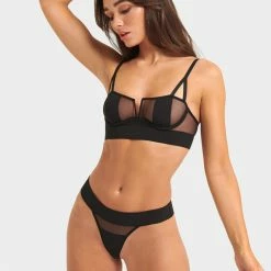 Bluebella Bra & Thong Set: Orla Black
