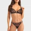 Bluebella Bra & Thong Set: Sadie Black/White