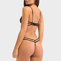 Bluebella Bra & Thong Set: Sadie Black/White