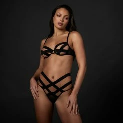 Bluebella Emilia Open Back Brief Black Lingerie