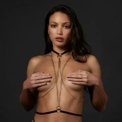 Bluebella Theodora Chain Harness Black/Gold